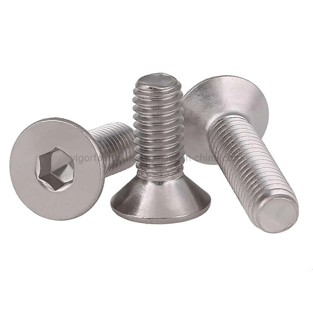 Stainless Steel Screw Grade 10.9 12.9 Hexagon Hardware DIN7991 Socket Flat Head Cap Screw for Automotive Hex Nails