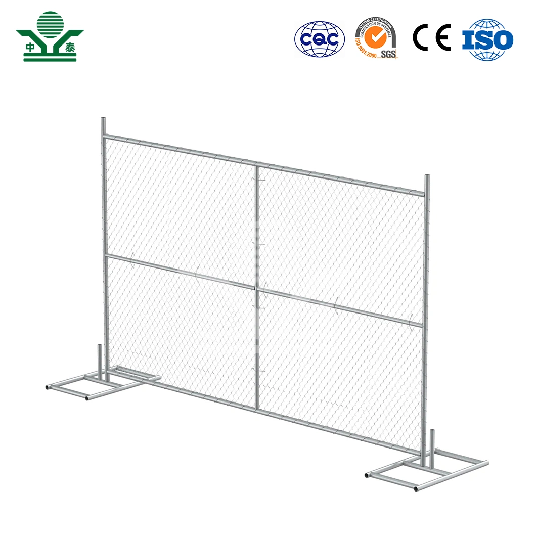 Zhongtai Round-Top Temporary Fence Panel 6 Inch X 8 Inch Dimensions Chain Link Temporary Farm Fence China Manufacturing Standard Temporary Fence as 4687