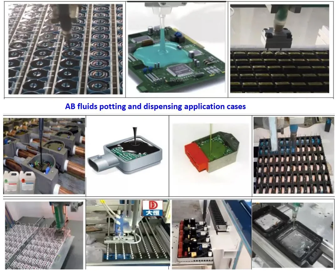 Dispensador automático dispensador de pegamento epoxi Ab de la máquina para la producción de condensadores