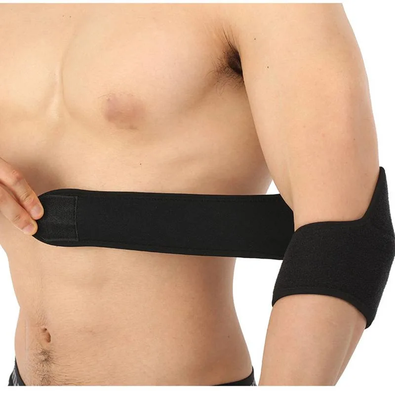 Tejido de neopreno protección codo con correas ajustables y transpirable de puntal de la compresión de apoyo a los esguinces, artritis, Tendinitis el alivio del dolor de las articulaciones Wyz13004