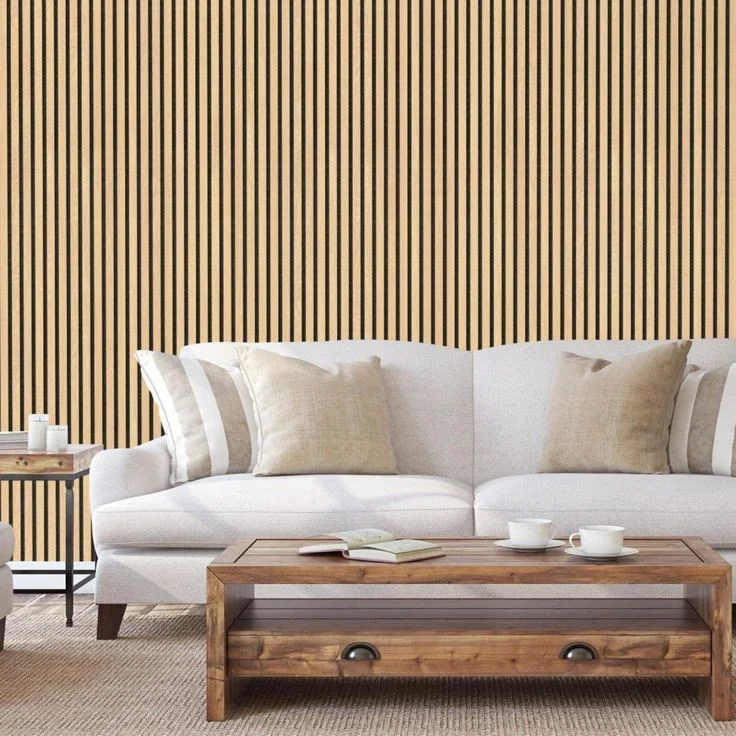 Pet-Friendly Composite Wall Panel with Slatted Design for Home Decor