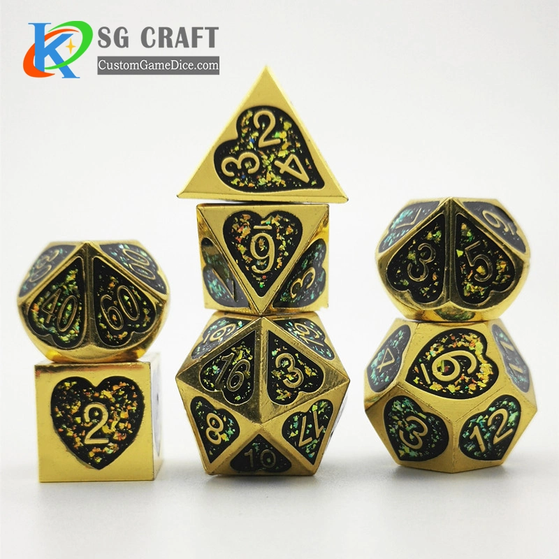 Wholesale/Suppliers Stock Customize Your Favourite Color Hard Enamel Three Colors Metal Dice for Game Coloured Metal Dice, Metal Enamel Dice