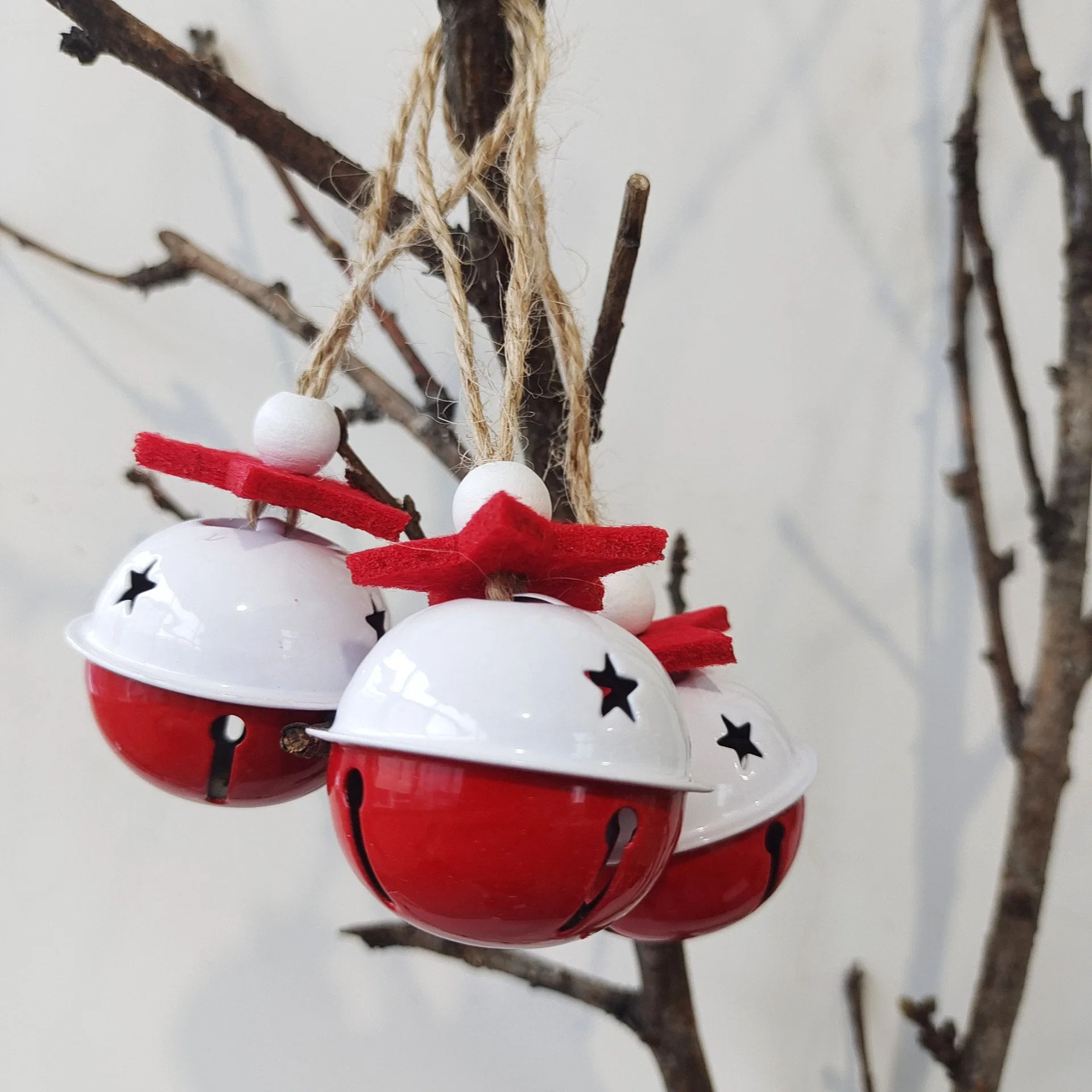 12PCS/Set Manufacturer Supply Christmas Bell Household Handicraft Pendant Christmas Bells