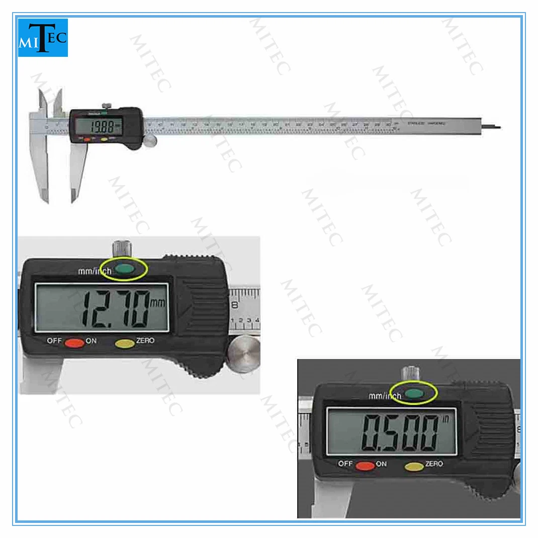 El dispositivo de medición digital de acero inoxidable Digimatic calibrador Vernier 0-200mm