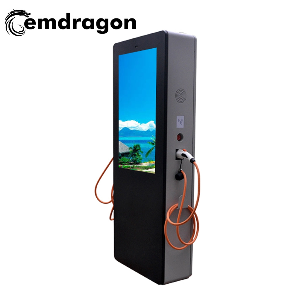 43 Inch Intelligent Double Gun Charging Pile Outdoor Advertising Machine Android Digital Signage Electric Bus Media Player