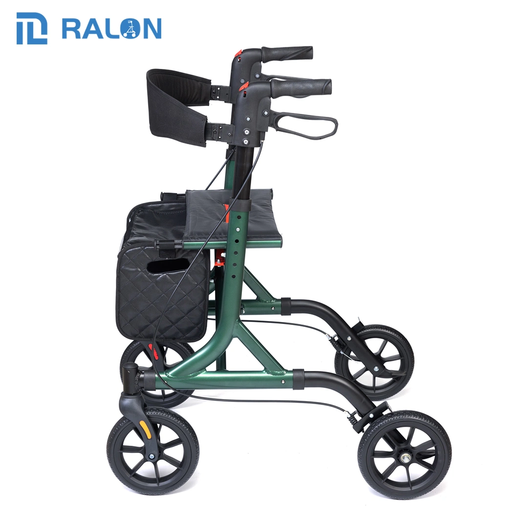 Foldable Easy to Storage Transport Aluminum Patient Home Care Rollator for Senior with Seat