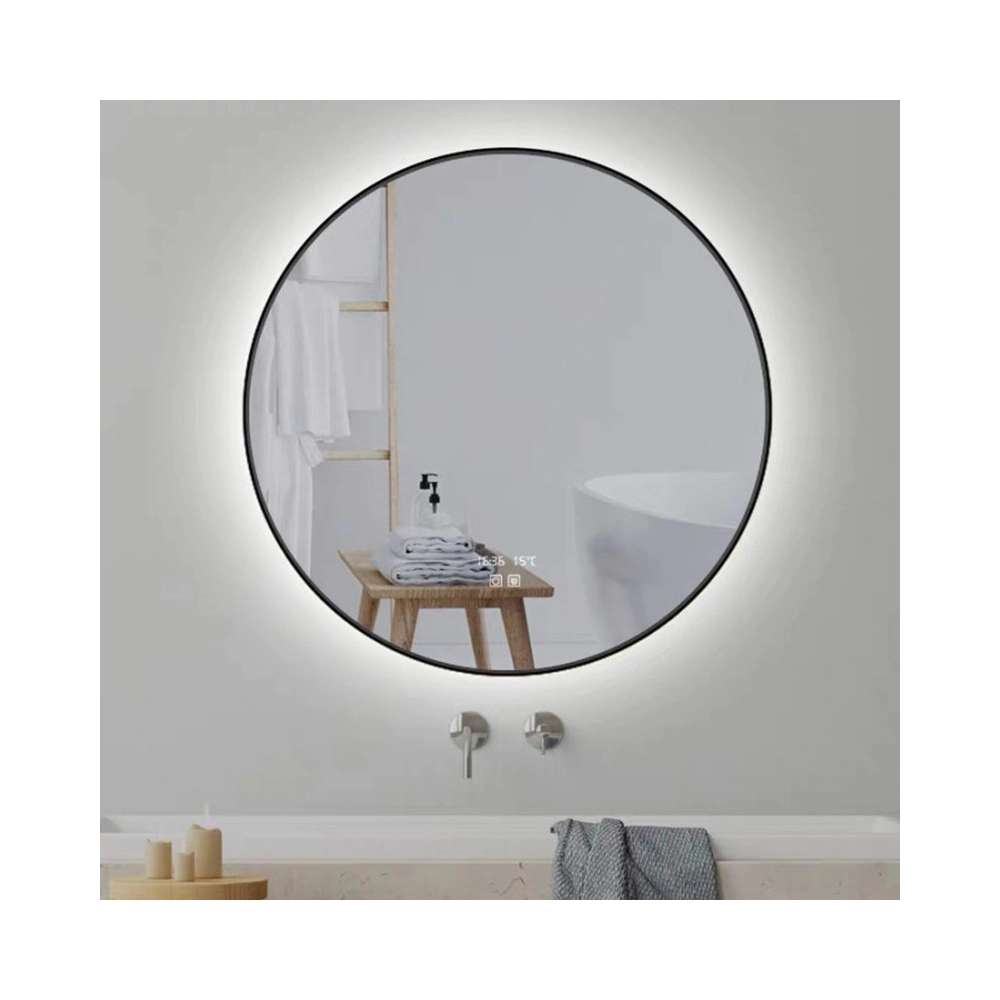 LED de Espelho inteligente montado na casa de banho com espelho de cortesia 70cm de diâmetro Estilo Ordinária/ronda sem caixilho Espelho banho inteligentes