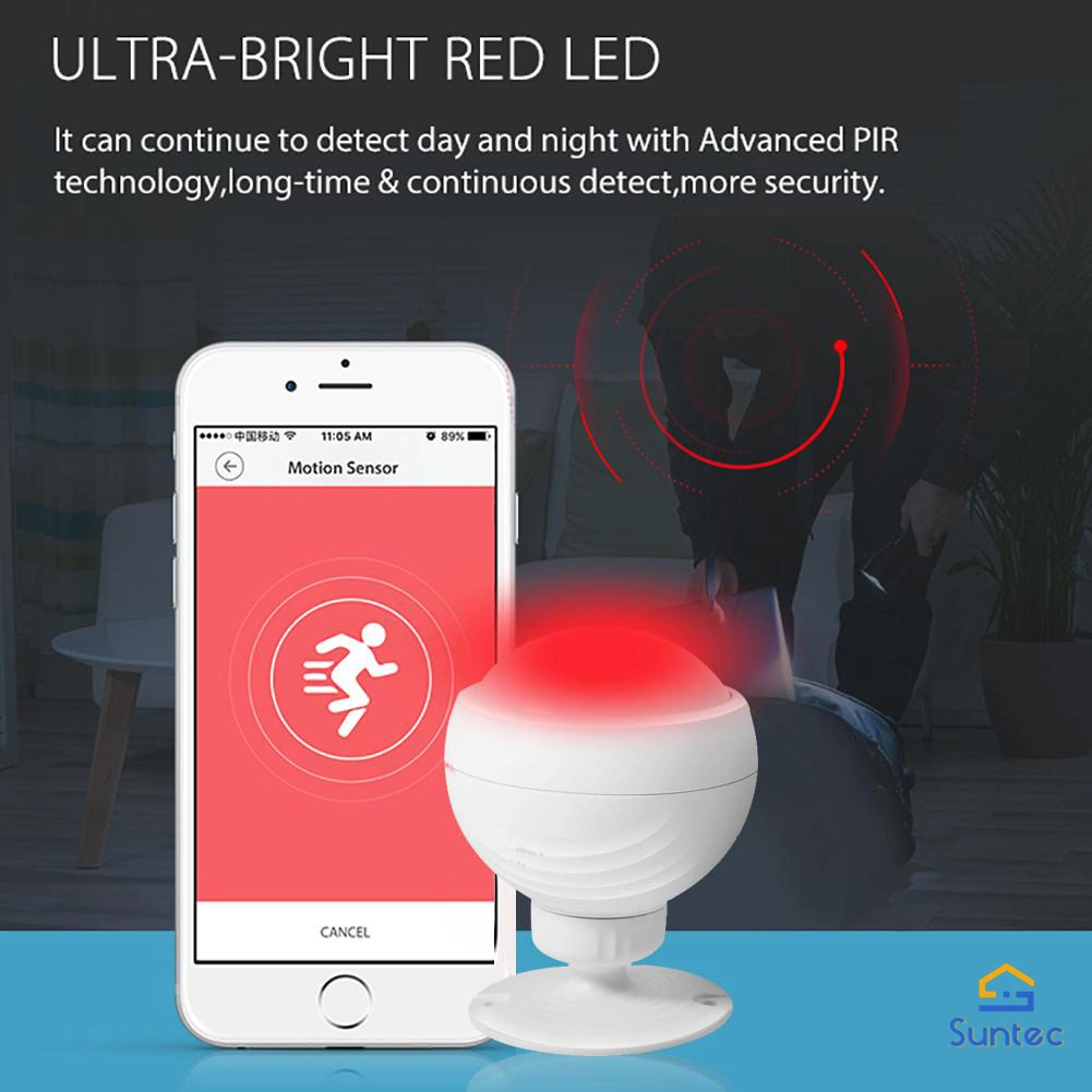 Tuya Intelligent Indoor Use Ceiling Wireless PIR Motion Detector WiFi Infrared Sensor for Smart Life Apps Intruder Alarm System