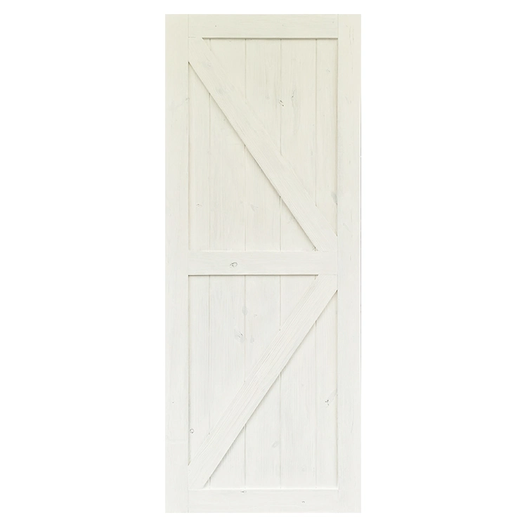 Stained Solid Knotty Pine Wood Sliding Barn Door for Kitchen Room