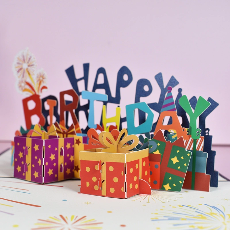 China Wholesale/Supplier Fashion Happy Birthday 3D Printing Thank You Greeting Cards