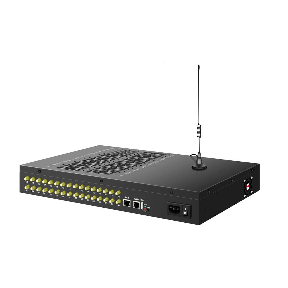 ETS 32*4 GSM VoIP Gateway مع 32 قناة و128 بطاقة SIM