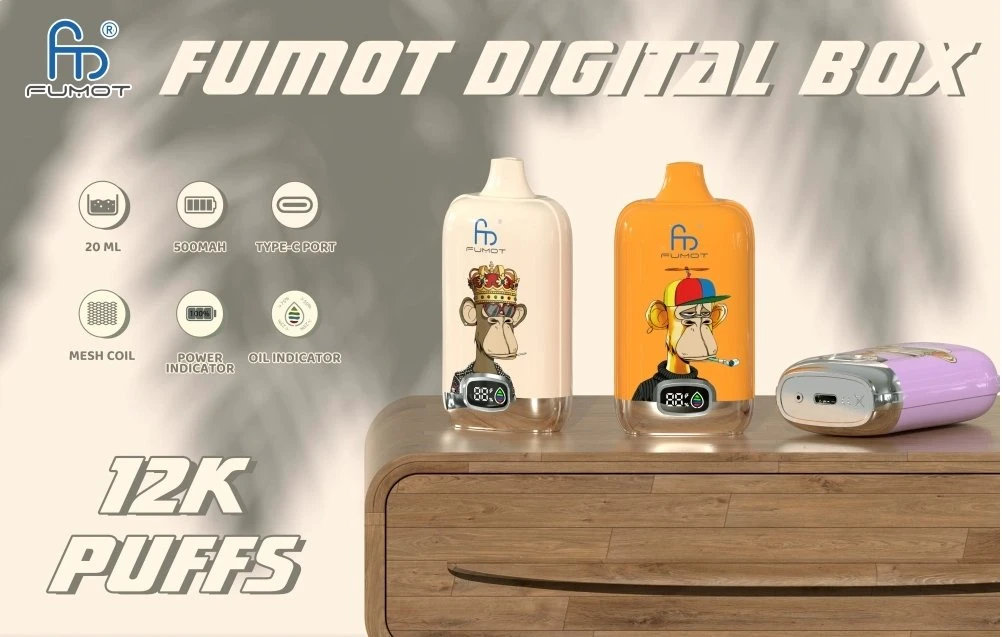 Оригинальный цифровой дисплей Fumot 12000 E Зажигаемый дисплей одноразовый Вап