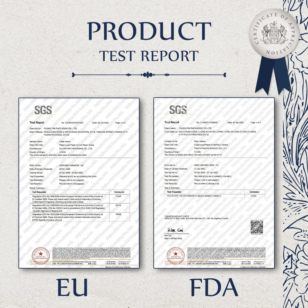 Caixa de alimentos para almoço descartável para salad recipiente de papel de Takeout personalizado da FDA/eu