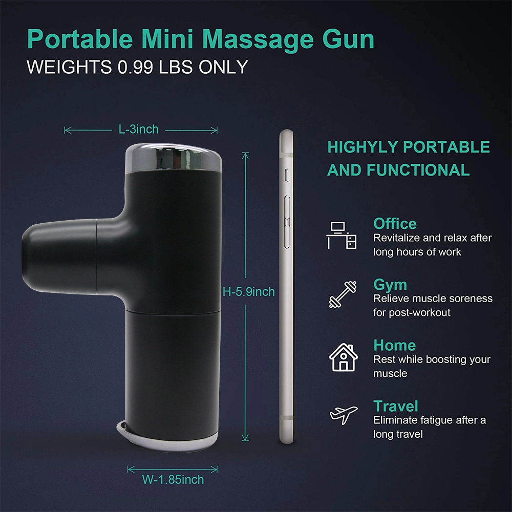 Mini pistolet de massage électrique masseur pour tissus profonds corps muscle de cou