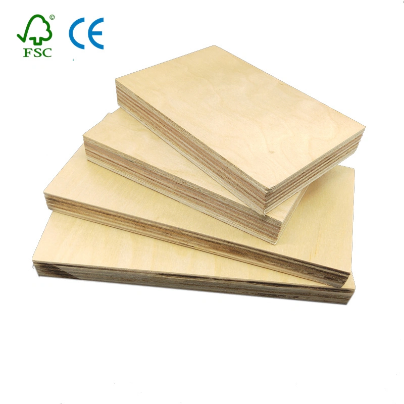 C/D Grade Waterproof Prefinished Birch Faced Plywood Poplar Core for Furniture/Kitchen Cabinets