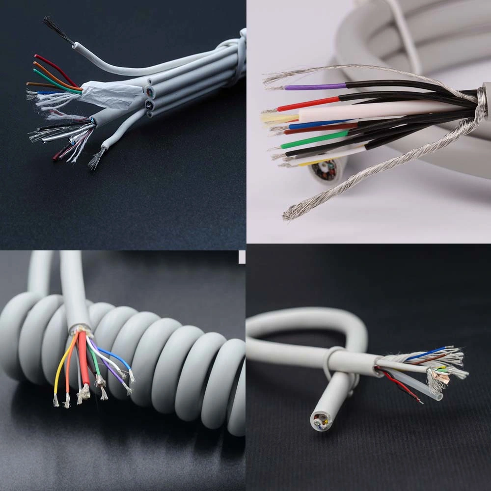 Custom 1+4 1+5 1+7 2+4 2+5 2+6 2+7 2+8 TPU Jacket Flexible Coil Cable Used for Defibrillatror Aed Cable Comply with Ec53