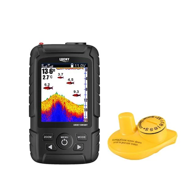 Lucky fish finder FF718lic-W Batería de litio-ion 3.7V 2,8 pulgadas de pantalla de matriz de puntos de color con el tipo de sensores inalámbricos W