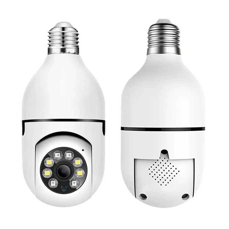 Lampe lampe Wi-Fi 2 MP appareil photo 360 degrés Smart Home Light Caméra de vidéosurveillance VR de sécurité infrarouge sans fil PNOAMIC