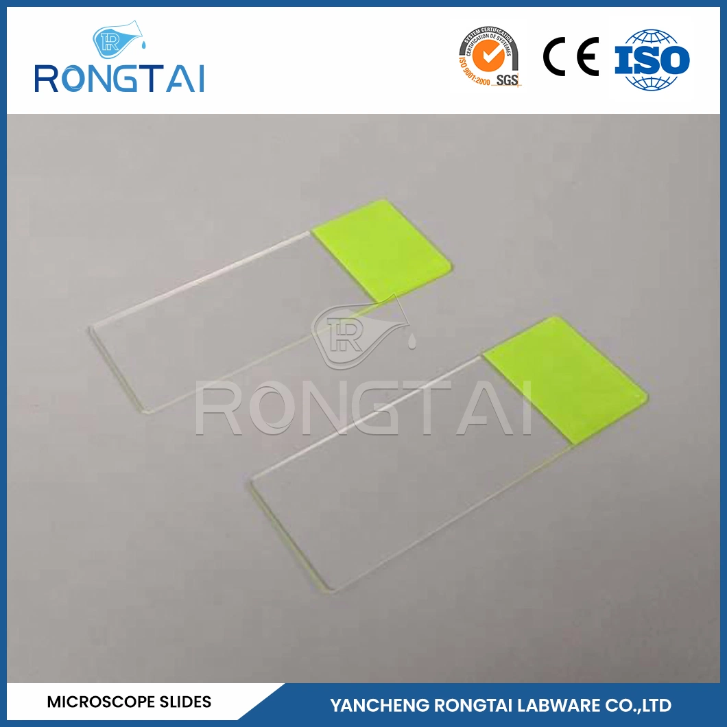 Laboratorio Rongtai fábrica diapositiva portaobjetos de microscopio tipos China 7101 7102 7105 7109 7.107 diapositivas microscópica de la parasitología