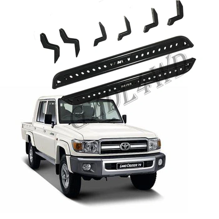 Side Step Bar Running Board Side Pedal for Toyota Land Cruiser 79 Fj79 Double Cab 4 Doors