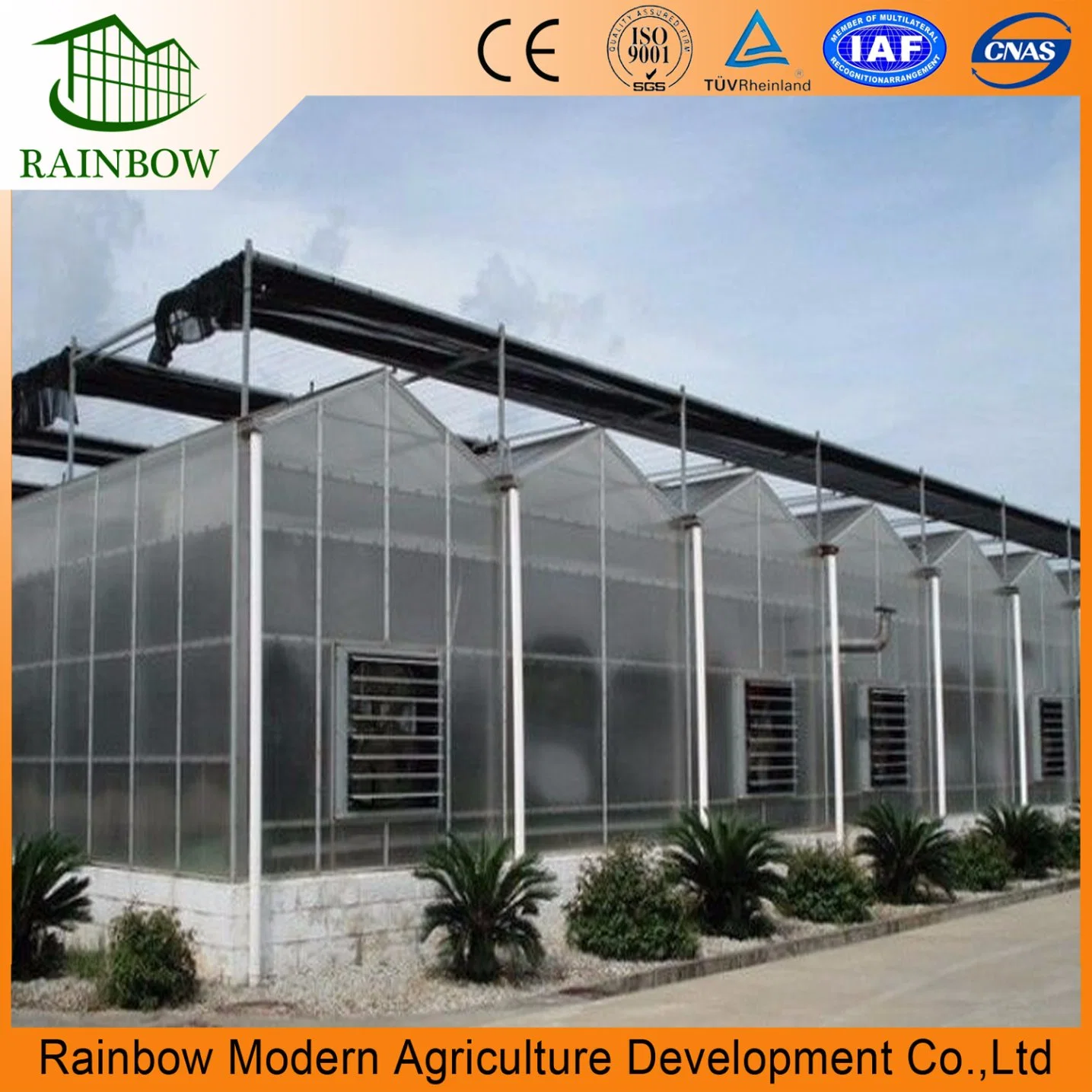 Aluminium Alloy Frame Polycarbonate Garden Greenhouse with Supporting System