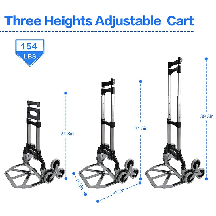 Stair Climbing Aluminium Folable Trolley with Mute Wheels