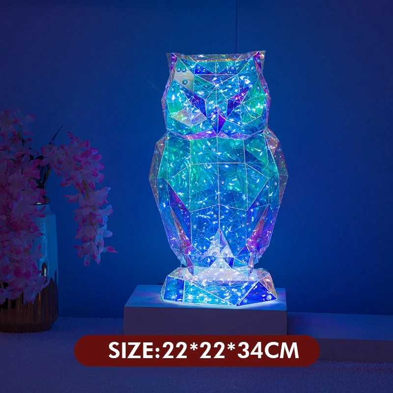 Owl LED Lights Colorful Light Lamp Illuminate Art Motif Lights Christmas Indoor Lighting Decoration.