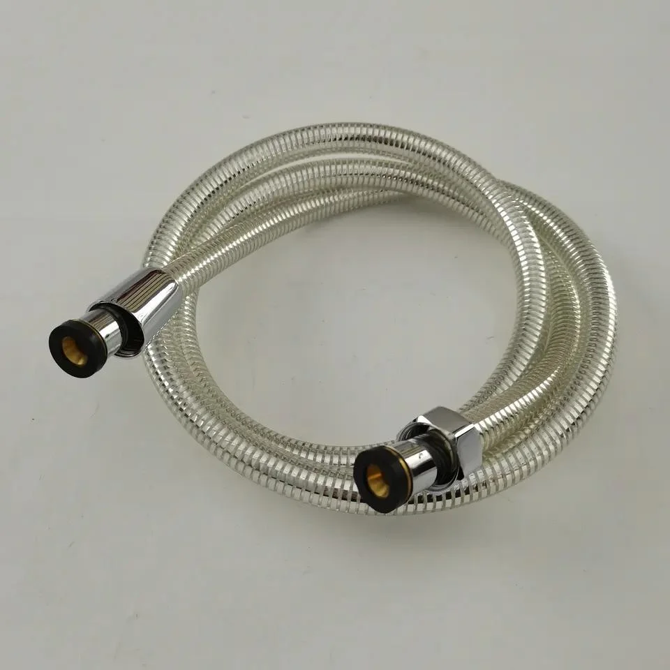 Top Hot Product Rust Resistant Shower PVC Hose Quality Guaranteed Silver Shiny Circle Spray Hose for Bathroom