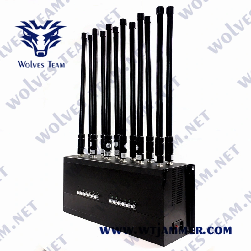 16 Bänder Einstellbares GSM CDMA 3G 4G 5G Mobiltelefon UHF VHF WiFi GPS Lokjack Signal Jammer 60 Meter