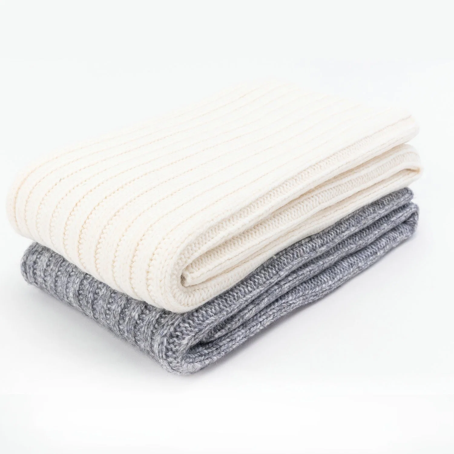 Home Outdoor Fall Winter Bedspread Travel Cold Knee Warmth Fluffy Cosy Fleece Feather Flocked Chunky Knitted Ribbed Ivory Decorative Throws Blankets