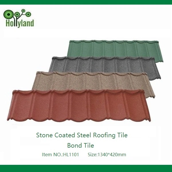 Decorative Classic Type /Bond Type Stone Coated Metal Villa Roof Tile Building Construction Material