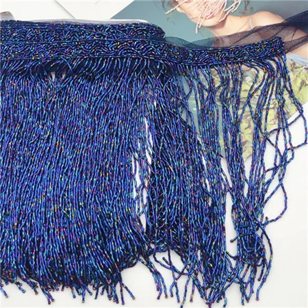 Crystal Beads Tassel Fringing Clothing Heavy Beaded Fringe Trim for Dress Dancing Outfit