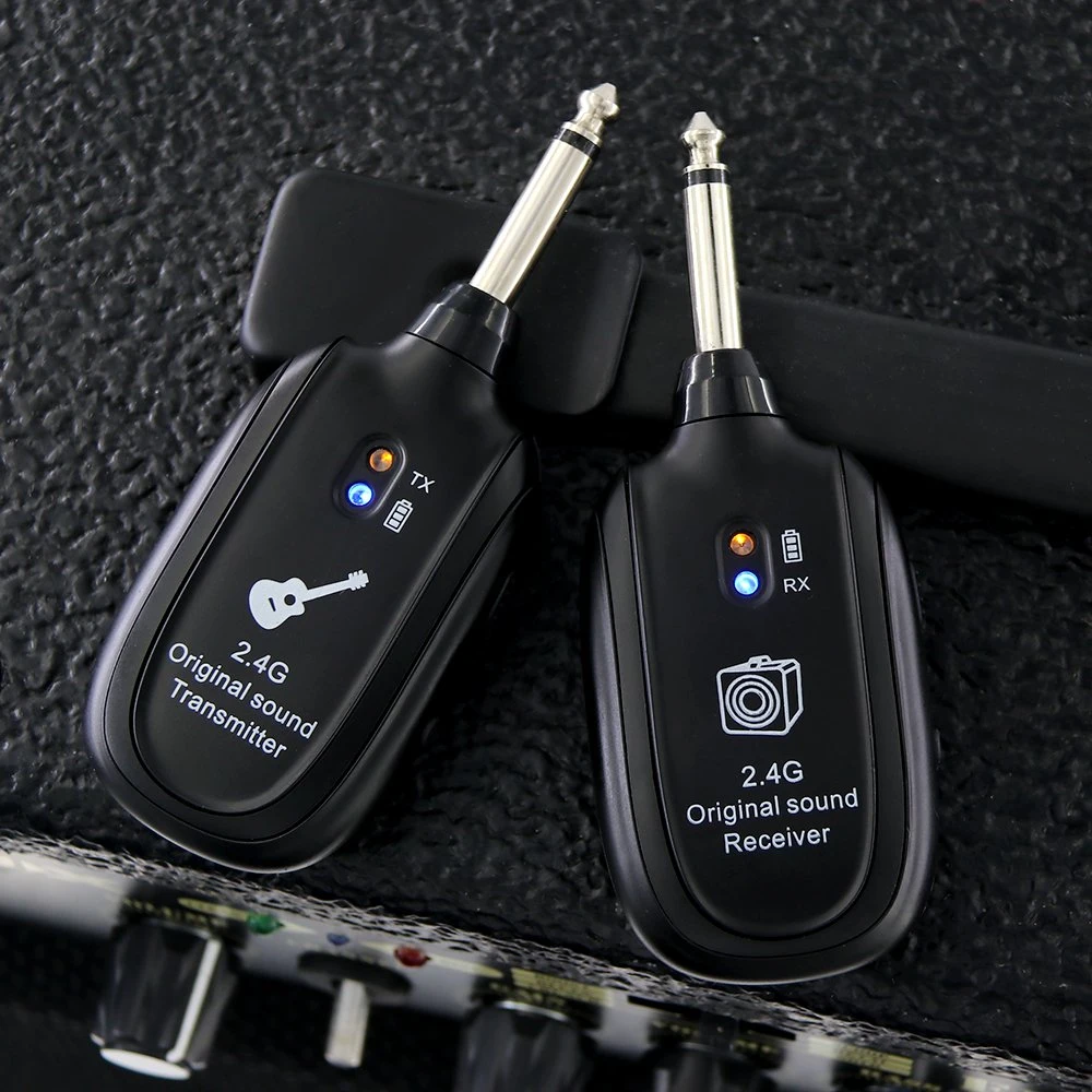 China Manufacturer 2.4G Guitar Wireless Transmitter System with Receiver Cable Guitar