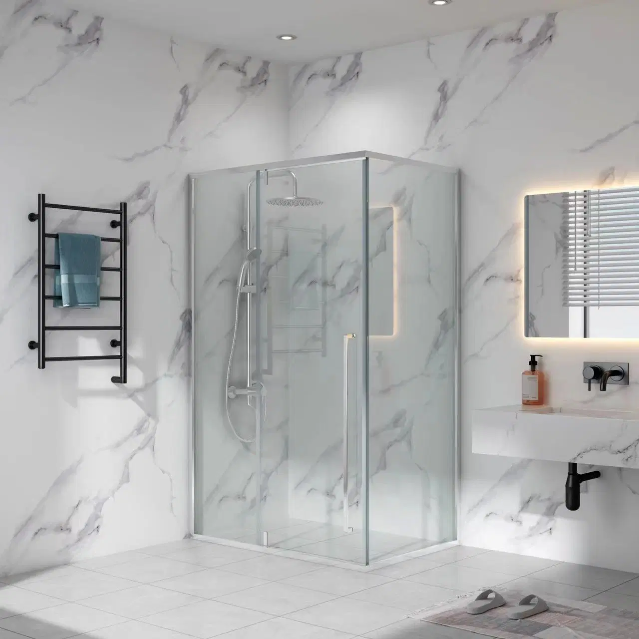 Europe High quality/High cost performance 304 Ss Hinged Glass Door Shower Enclosure