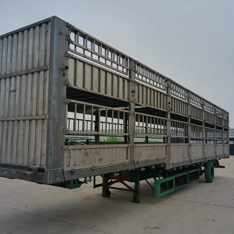 Drei Achsen Zaun Semi Trailer Pfahl Zaun Cargo Semi Trailer Sattelschlepper