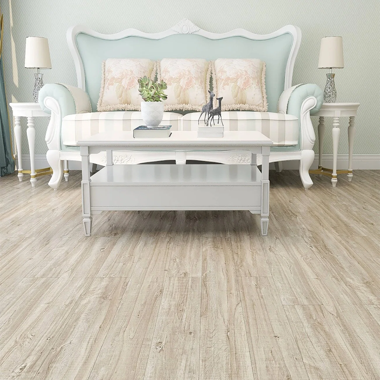 Factory Made Plastic Floor 5mm Thickness Wood Embossed Loose Lay DIY Vinyl Plank Flooring Eco Waterproof in Low Price