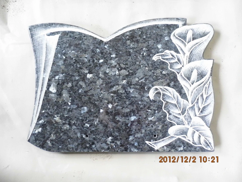 Granite Rose Carving Memorials Plaques for Headstone Tombstone