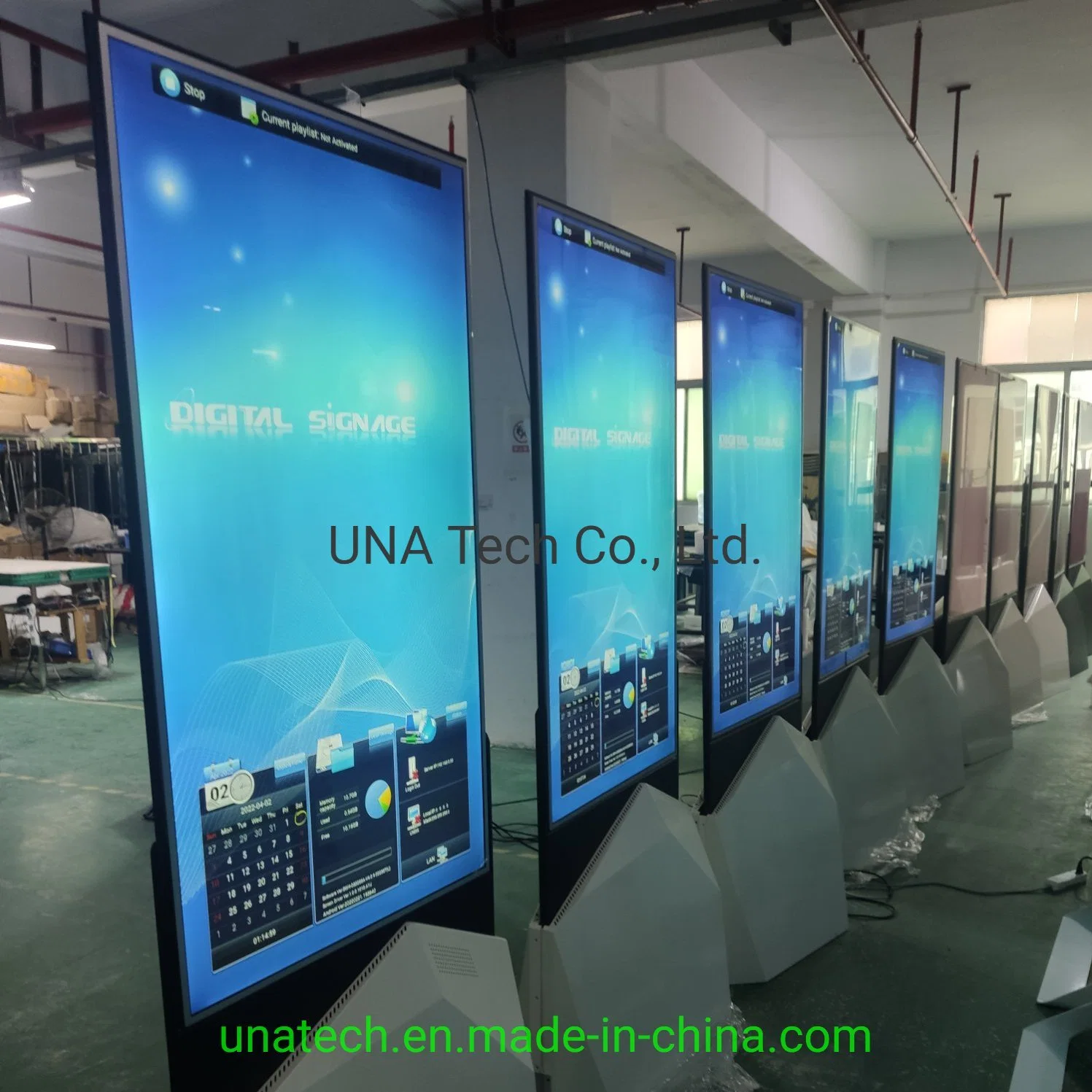 Forma de losango lado Duplo Standing LCD de ecrã táctil capacitivo Slim Digital Signage