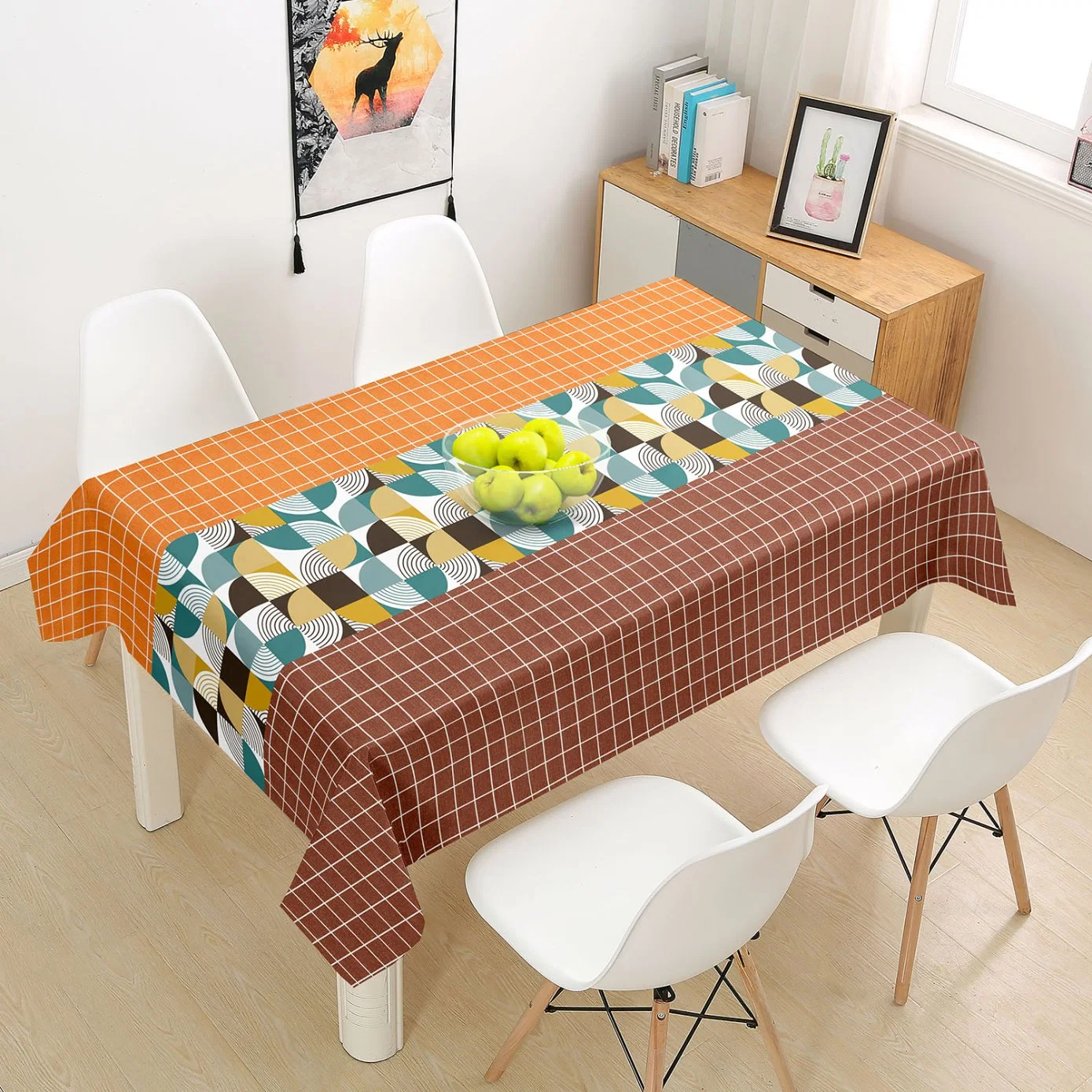 Nuevo diseño PVC Printed Checkered Pattern Tablecloth cubierta impermeable para mesa Tela de mesa de plástico