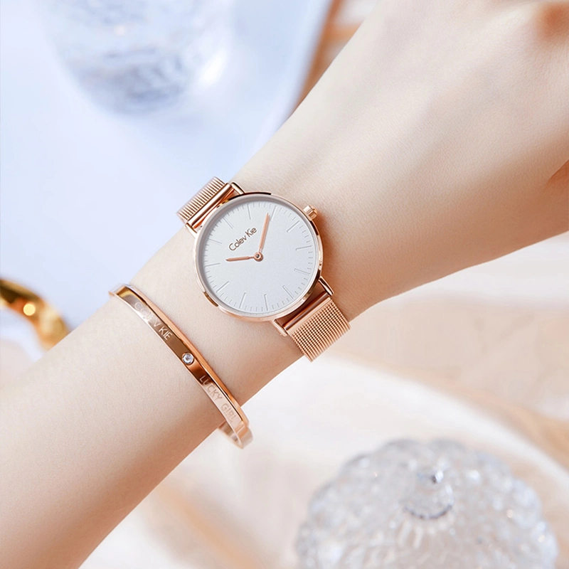 Fashion Ladies Gift Clock Milanese Ultra Thin Minimalist Women Watch with Bracelet