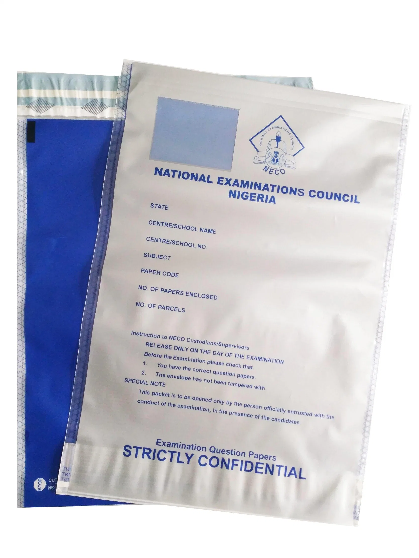 LDPE Material Used for Education and Govenment Department Tapmer Evident Plastic Bag with Security Closure