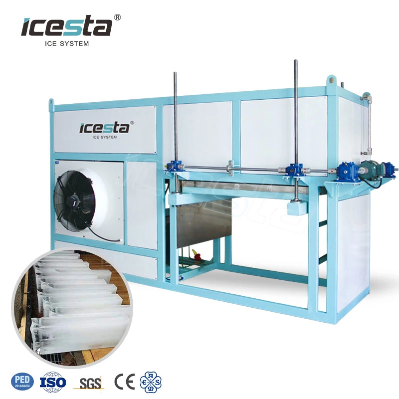 Icesta Competitive Price Direct Cooling 1t 2t 4t 3 Ton Ice Block Making Machine for Fish