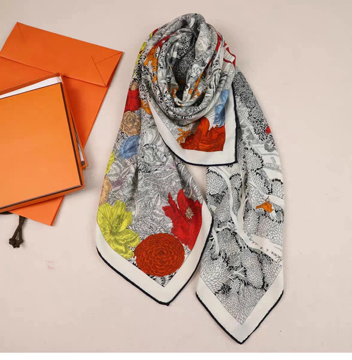 Bespoke Digital Print Silk Wool Scarf with Your Own Design