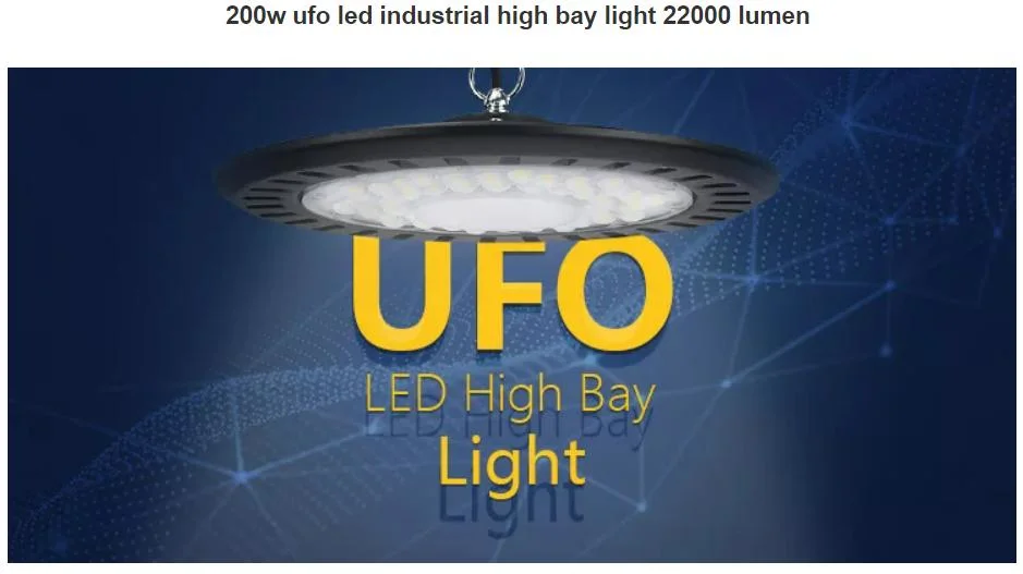 Colgante montado en el Llano 100-200W LED UFO Alta Industrial de la luz de la Bahía de 3000-6000K SMD5050 CE Rosh