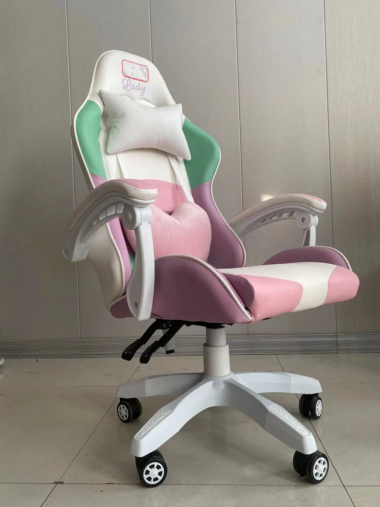 Wholesale/Supplier Computer Racing Chair Rainbow Pink Green PU Gaming Chair