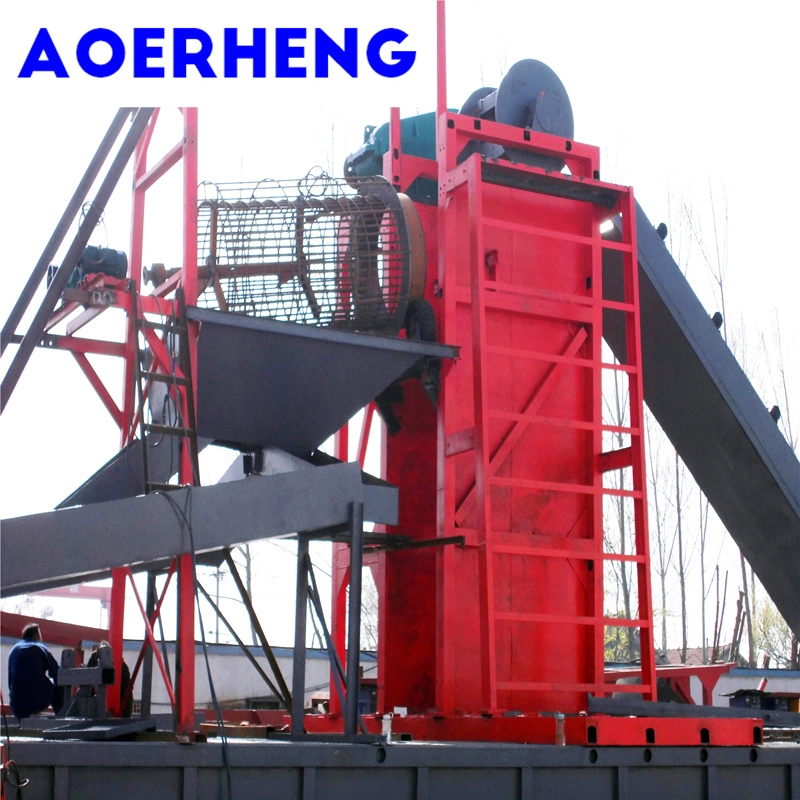 Bucket Chain River Gold Mining Dredger with Injection Water Pump