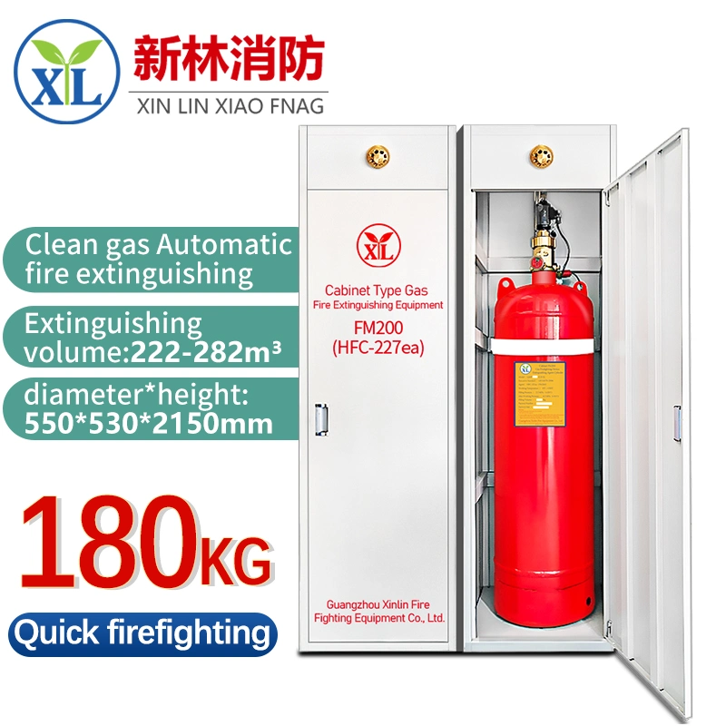 Factory Sale FM200 Cabinet Type Gas Fire Extinguisher Equipment with Gqq180/2.5-XL