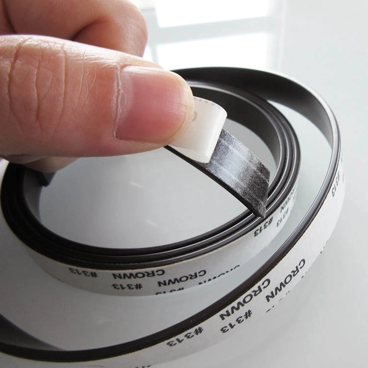 Custom Anisotropic Multipoles Magnetized Magnetic Tape Rubber Magnet with Double Sided Adhesive