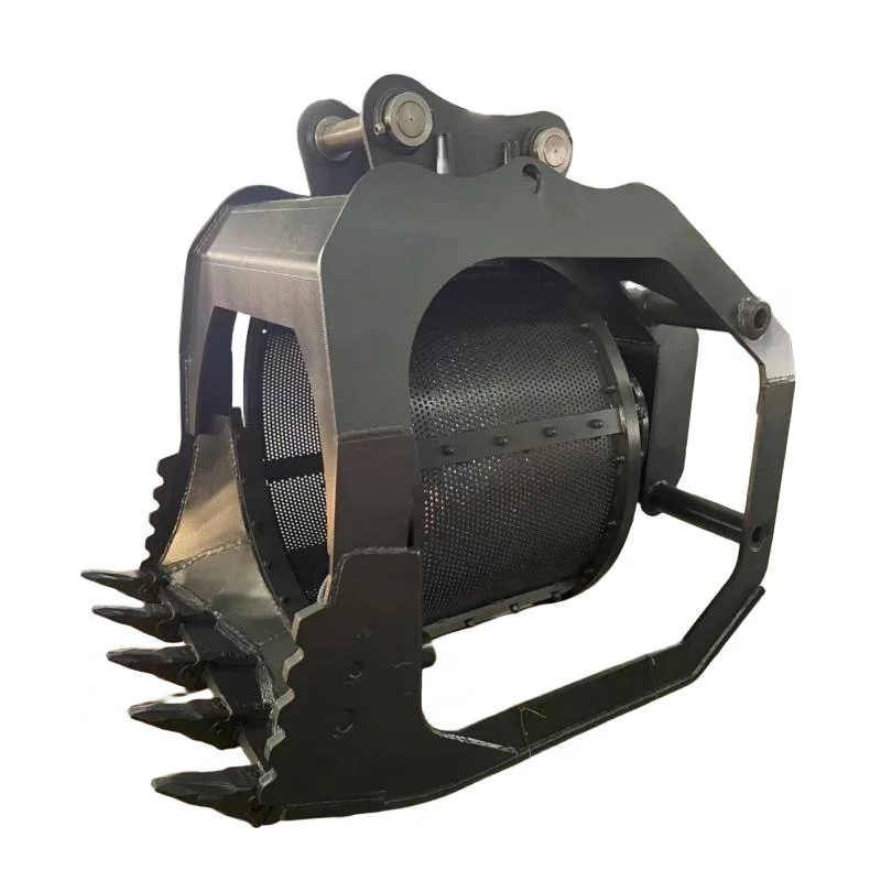 Heavy-Duty Construction Machinery Parts with Rotating Screen Bucket