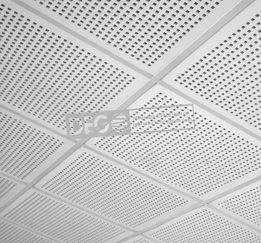 600*600 Square Hole White Perforated Plaster Sound-Absorbing Ceiling 2022